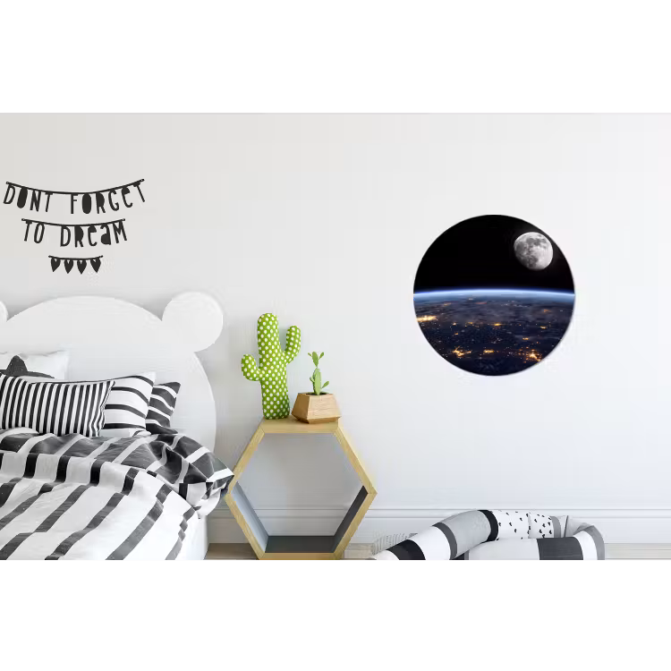 Wandcirkel - Aluminium - Aarde - Nacht - Ruimte — 5
