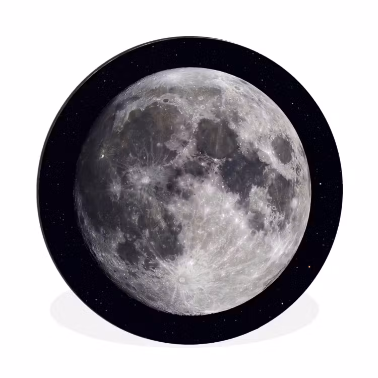 Wandcirkel - Aluminium - Maan - Sterren - Ruimte — 1