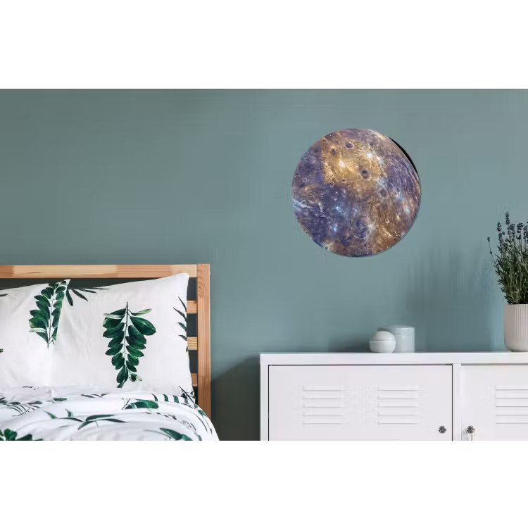 Wandcirkel - Aluminium - Planeet - Kraters - Ruimte — 4