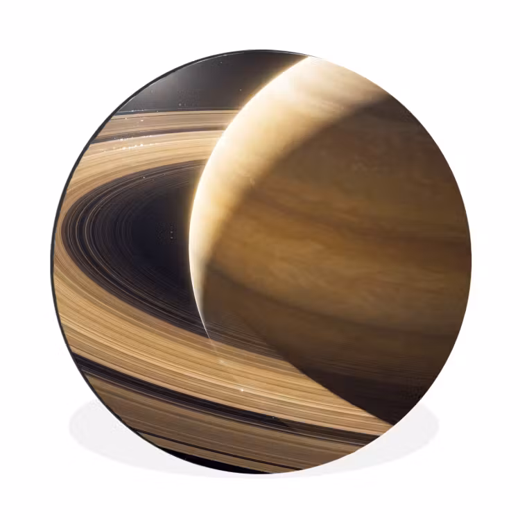 Wandcirkel - Aluminium - Planeet - Ringen - Ruimte — 1