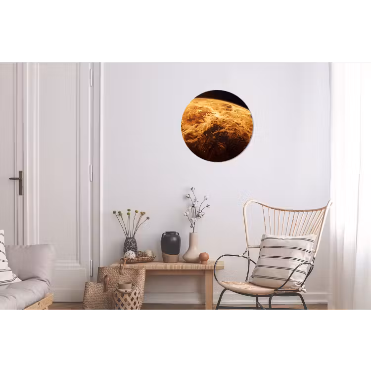 Wandcirkel - Aluminium - Planeet - Ruimte - Oranje — 2