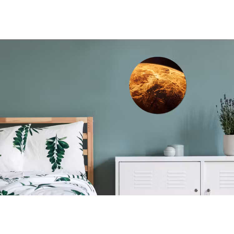 Wandcirkel - Aluminium - Planeet - Ruimte - Oranje — 4