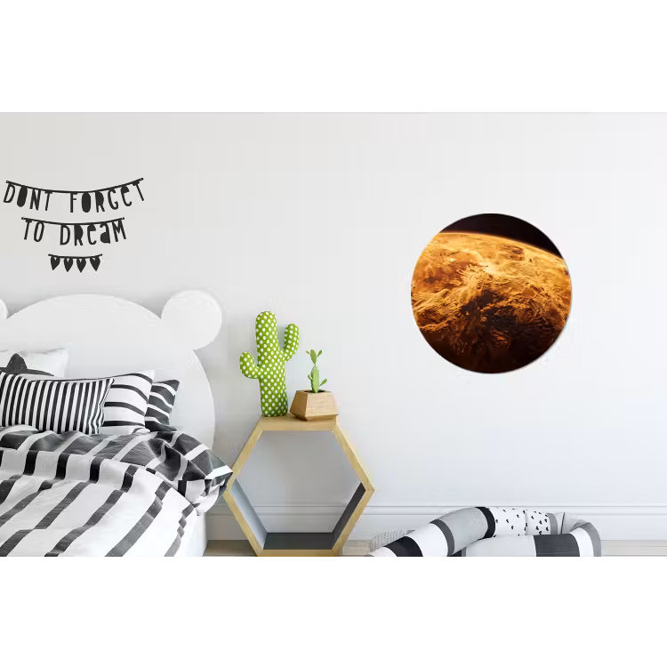 Wandcirkel - Aluminium - Planeet - Ruimte - Oranje — 5