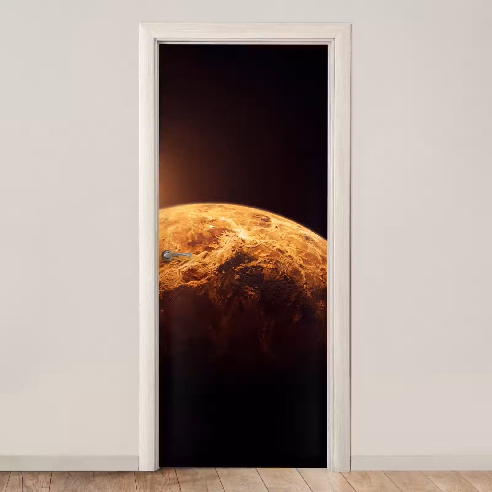 Deursticker - Planeet - Ruimte - Oranje — 1