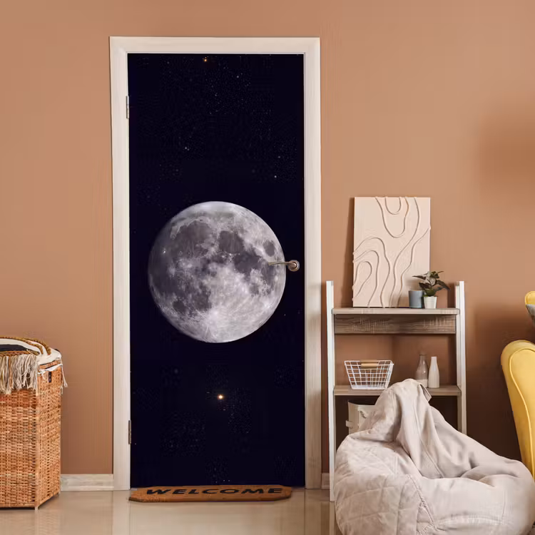 Deursticker - Maan - Sterren - Ruimte — 2
