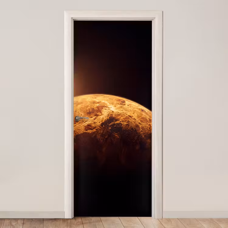 Deursticker - Planeet - Ruimte - Oranje — 1