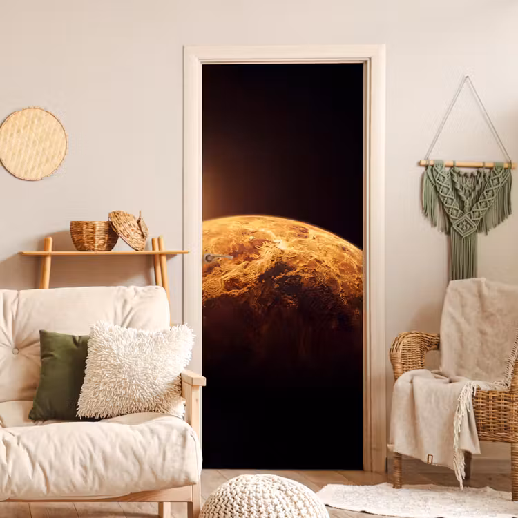 Deursticker - Planeet - Ruimte - Oranje — 4