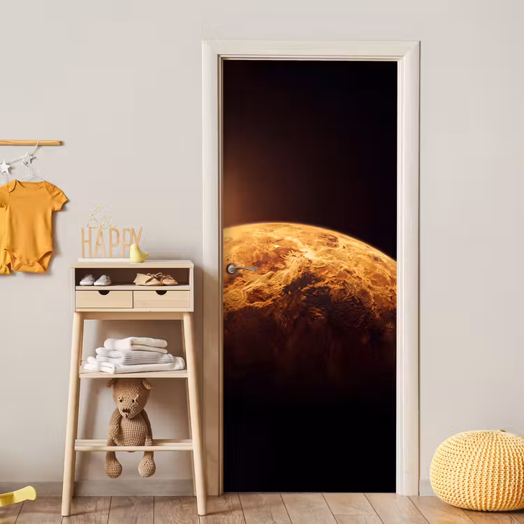 Deursticker - Planeet - Ruimte - Oranje — 6