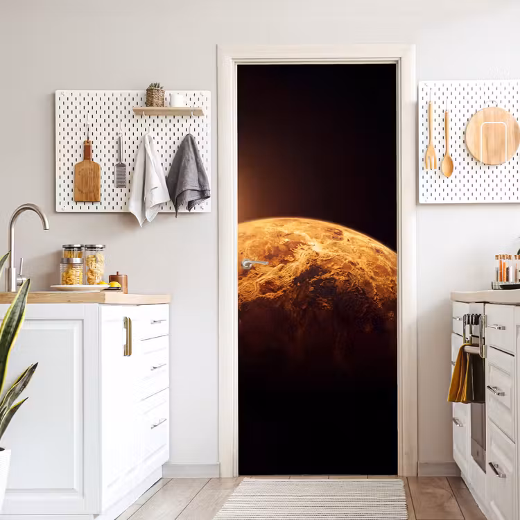 Deursticker - Planeet - Ruimte - Oranje — 7