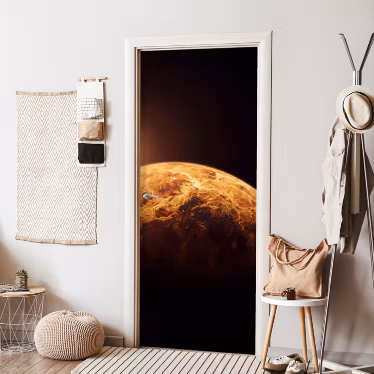 Deursticker - Planeet - Ruimte - Oranje — 8