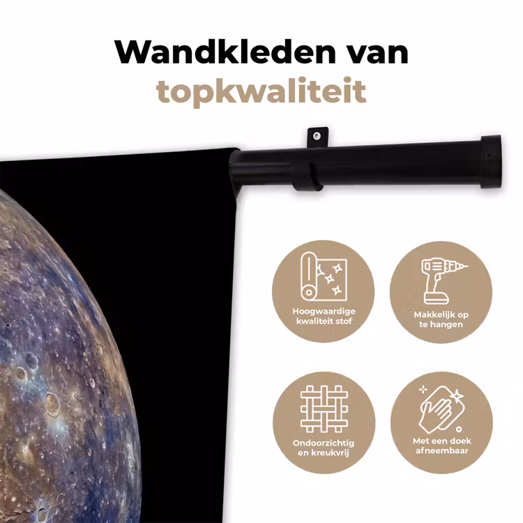 Wandkleed - Planeet - Kraters - Ruimte — 3