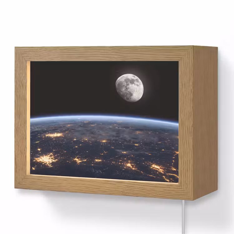 Lightbox - Wandlamp - Aarde - Nacht - Ruimte — 1