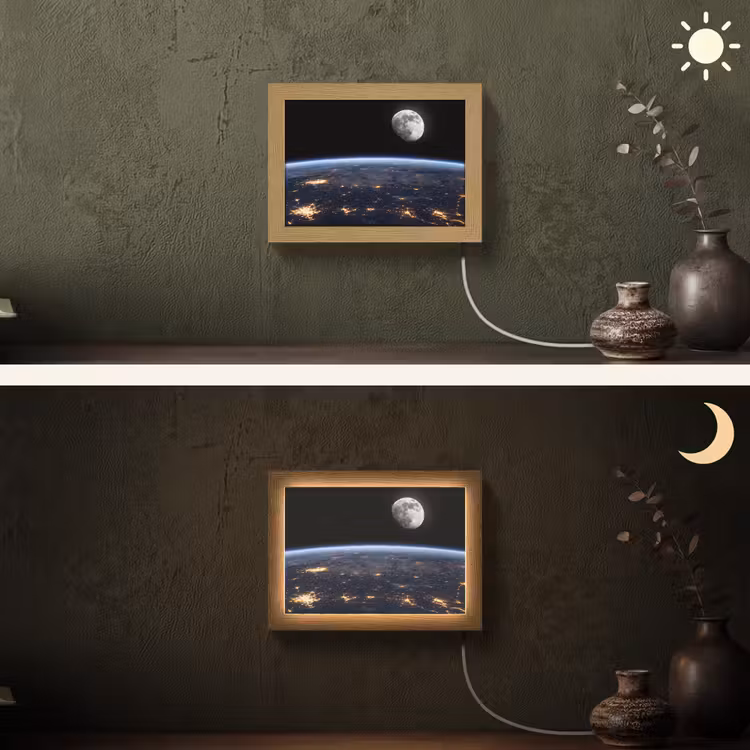 Lightbox - Wandlamp - Aarde - Nacht - Ruimte — 3