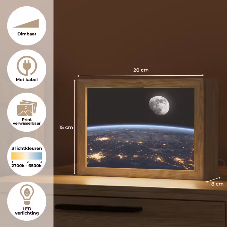 Lightbox - Wandlamp - Aarde - Nacht - Ruimte — 9
