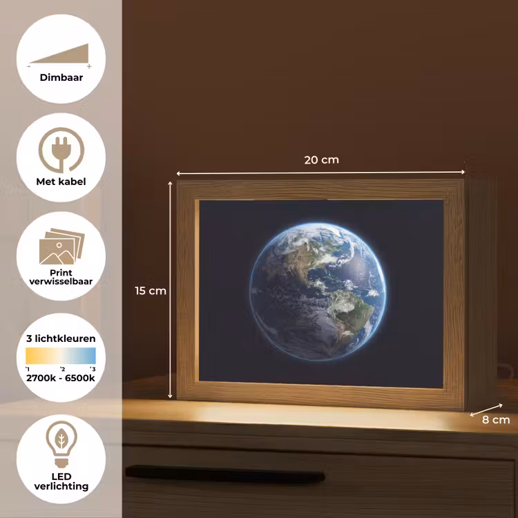 Lightbox - Wandlamp - Aarde - Ruimte - Kosmos — 9