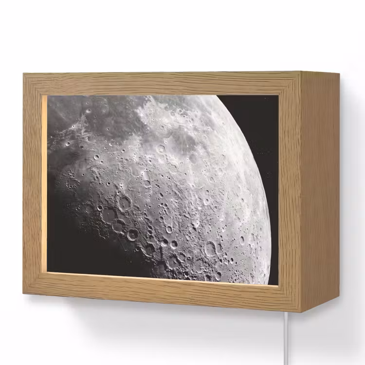 Lightbox - Wandlamp - Maan - Kraters - Ruimte — 1