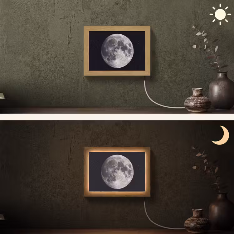 Lightbox - Wandlamp - Maan - Sterren - Ruimte — 3