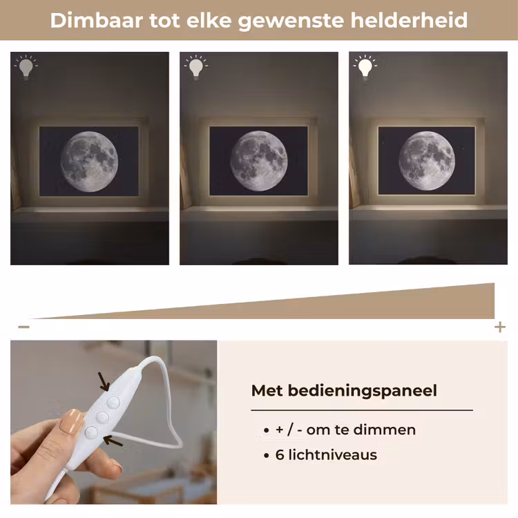 Lightbox - Wandlamp - Maan - Sterren - Ruimte — 8
