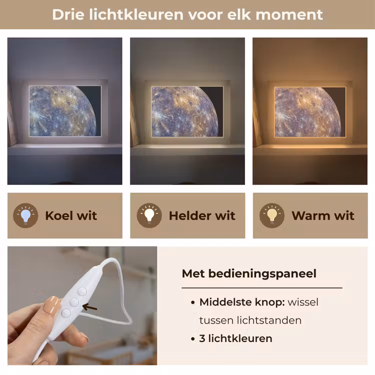 Lightbox - Wandlamp - Planeet - Kraters - Ruimte — 7