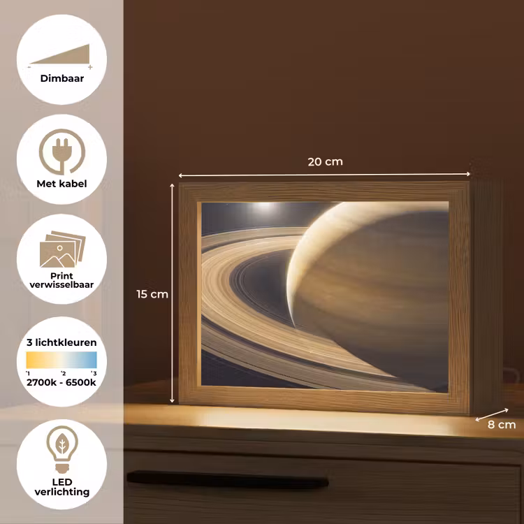 Lightbox - Wandlamp - Planeet - Ringen - Ruimte — 9