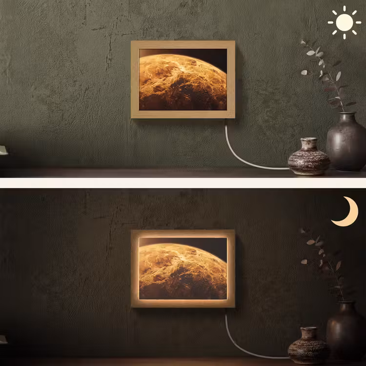 Lightbox - Wandlamp - Planeet - Ruimte - Oranje — 3
