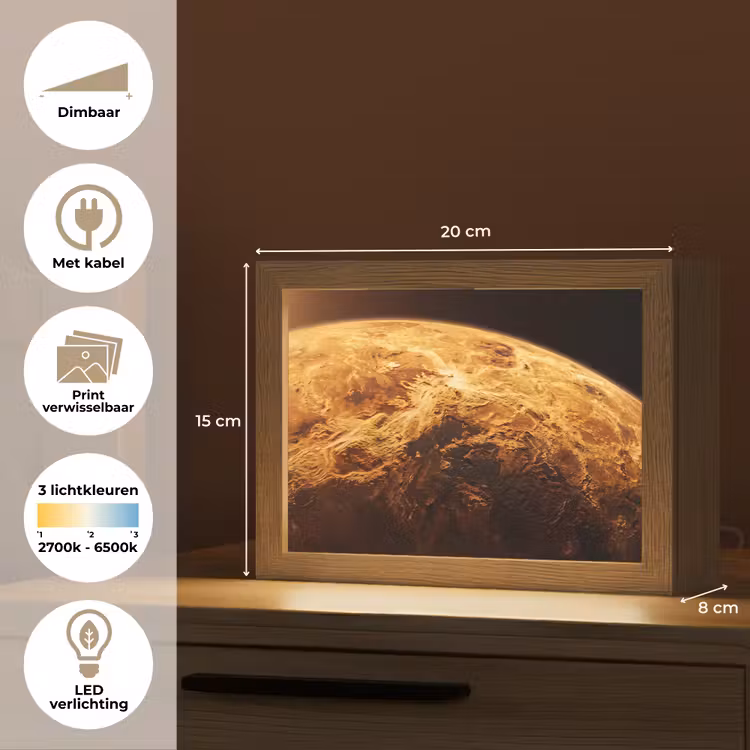 Lightbox - Wandlamp - Planeet - Ruimte - Oranje — 9