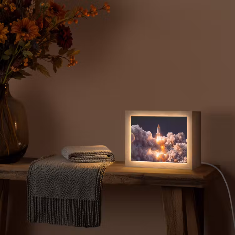 Lightbox - Wandlamp - Ruimtevaartuig - Lancering - Sterren — 5