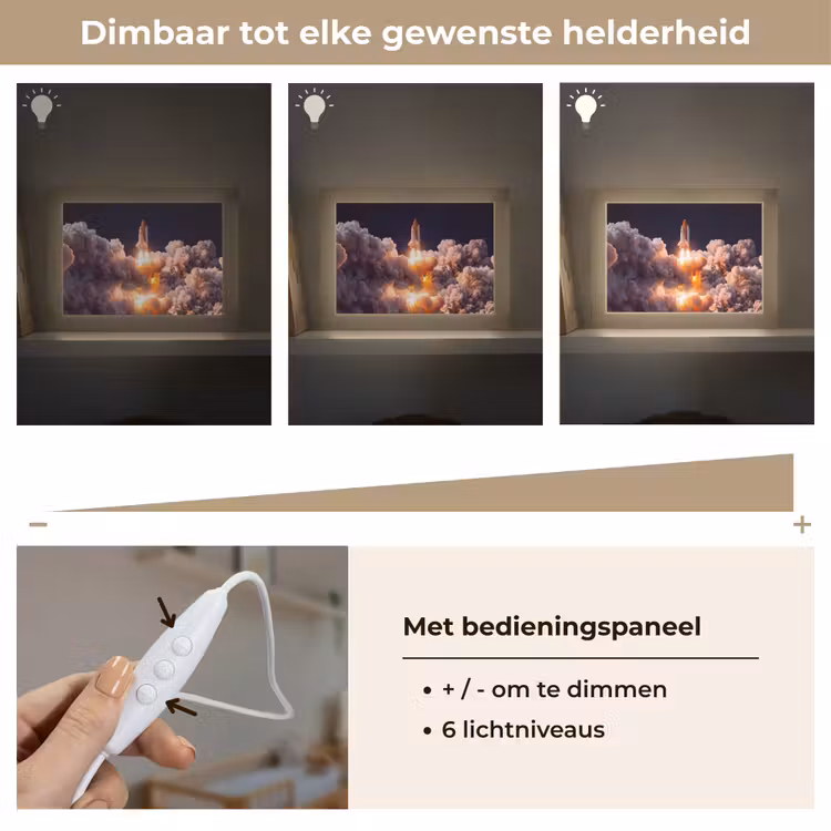 Lightbox - Wandlamp - Ruimtevaartuig - Lancering - Sterren — 8