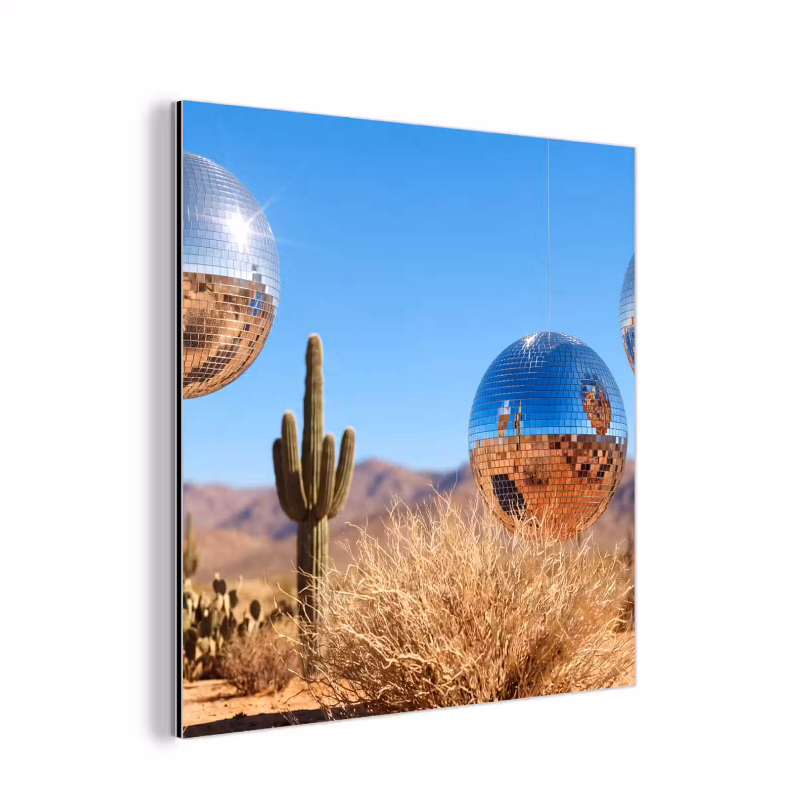 Aluminium schilderij - Woestijn - Spiegelbal - Kunst — 1