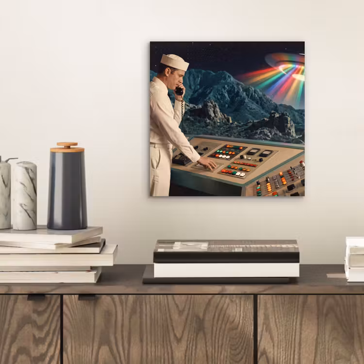 Aluminium schilderij - Man - Controlekamer - Strand — 2