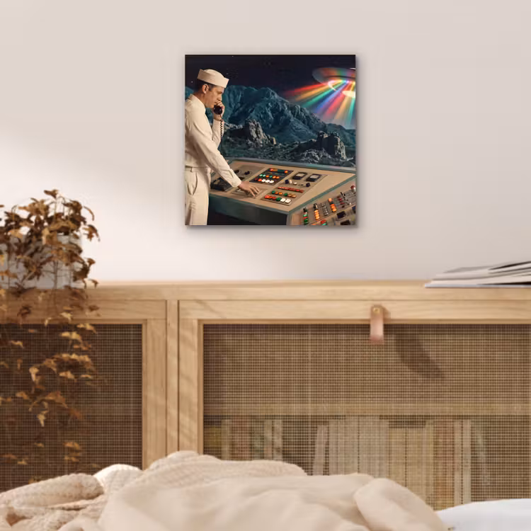 Aluminium schilderij - Man - Controlekamer - Strand — 4