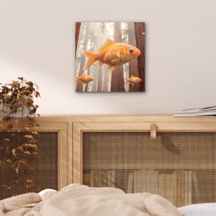 Aluminium schilderij - Vis - Bos - Fantasie — 4