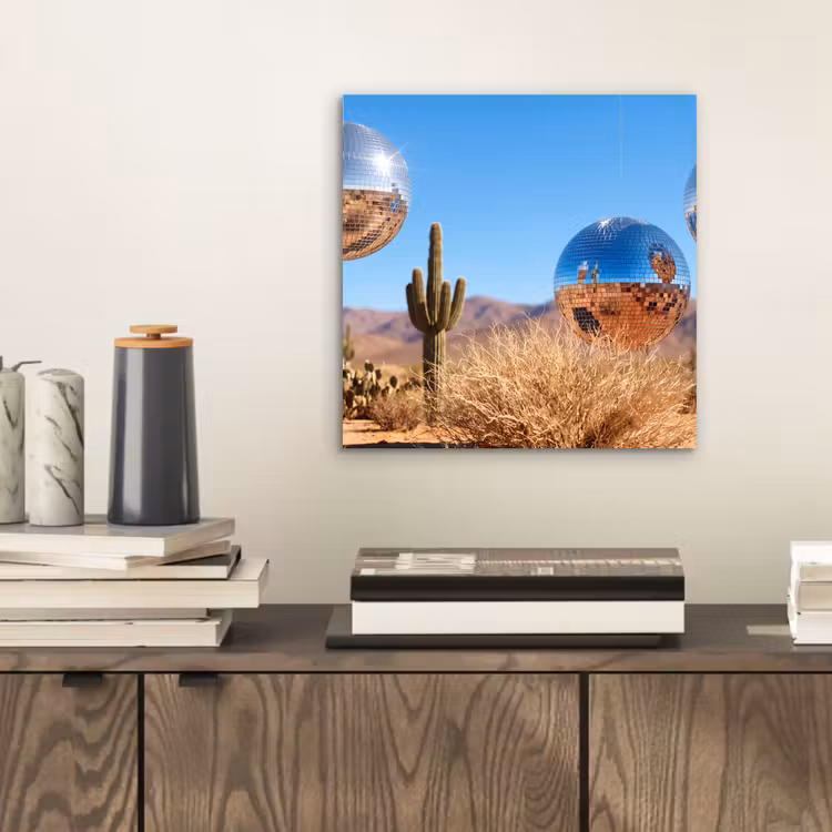 Aluminium schilderij - Woestijn - Spiegelbal - Kunst — 2