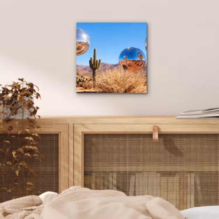 Aluminium schilderij - Woestijn - Spiegelbal - Kunst — 4