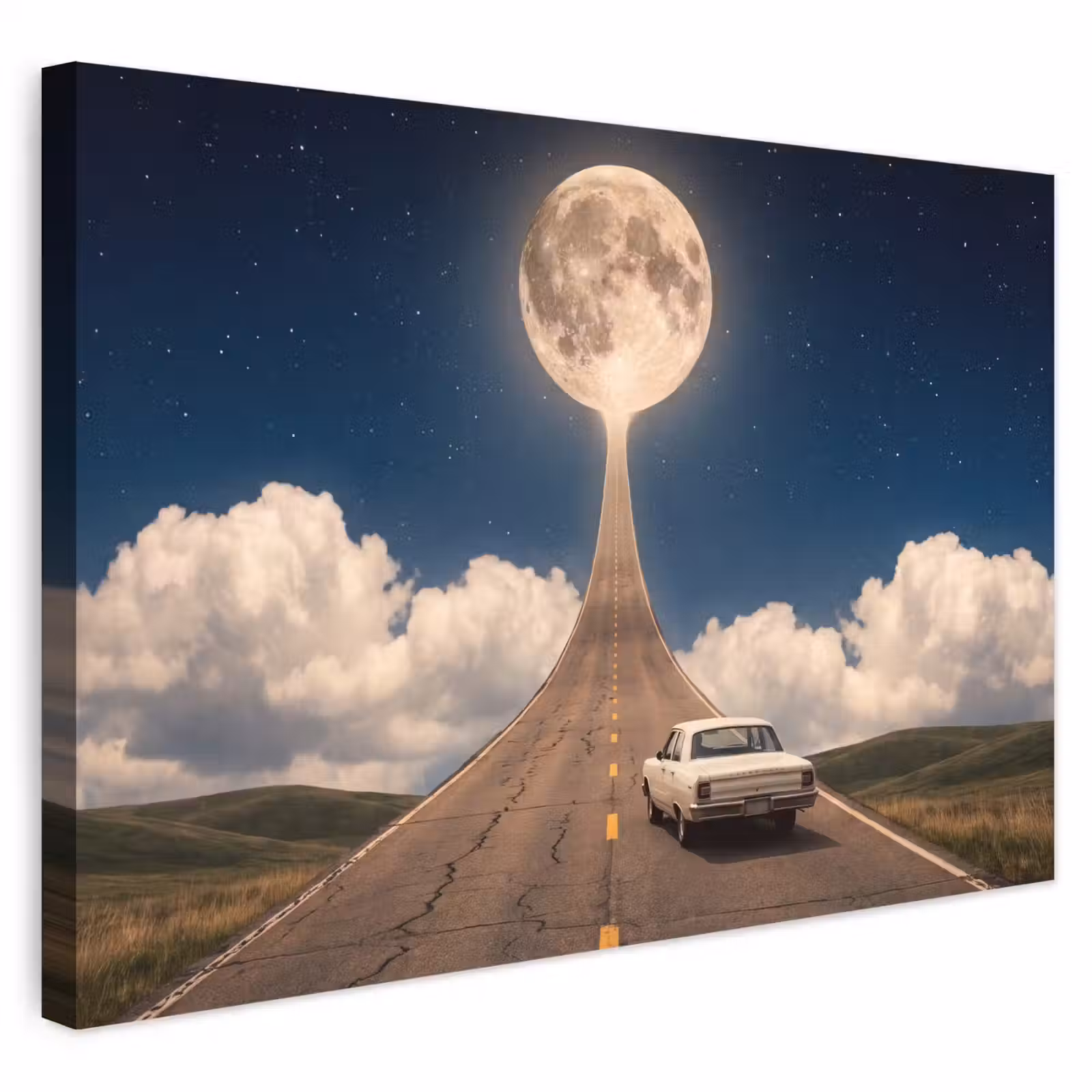 Buiten canvas - Weg - Maan - Nacht — 1