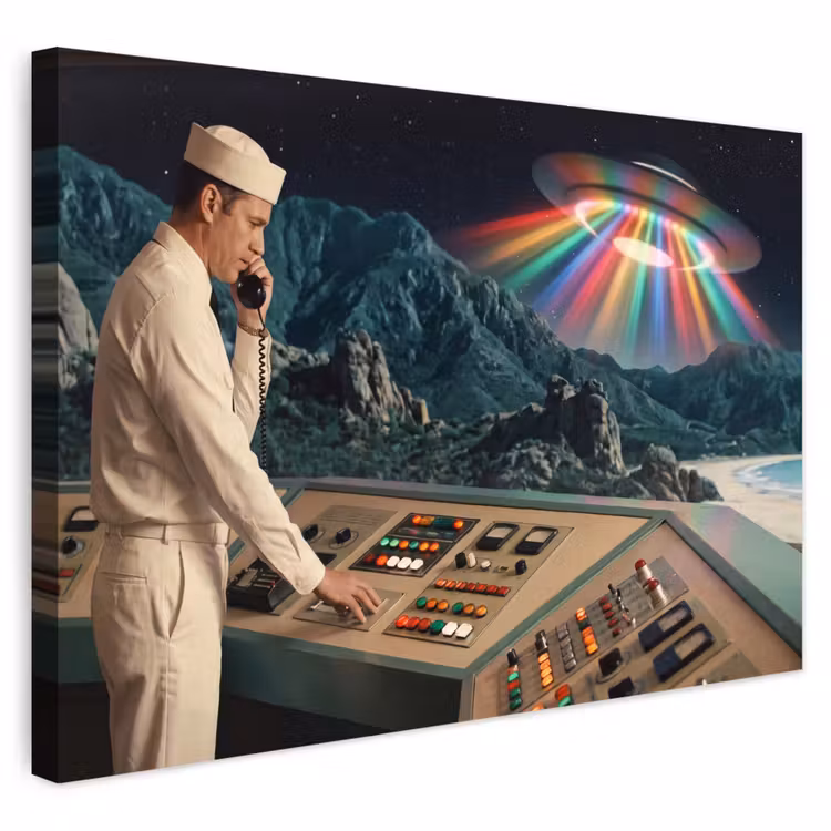 Buiten canvas - Man - Controlekamer - Strand — 1