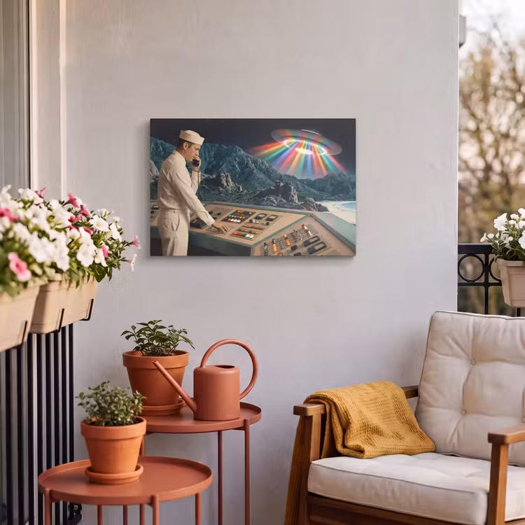 Buiten canvas - Man - Controlekamer - Strand — 3