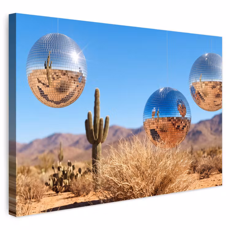 Buiten canvas - Woestijn - Spiegelbal - Kunst — 1