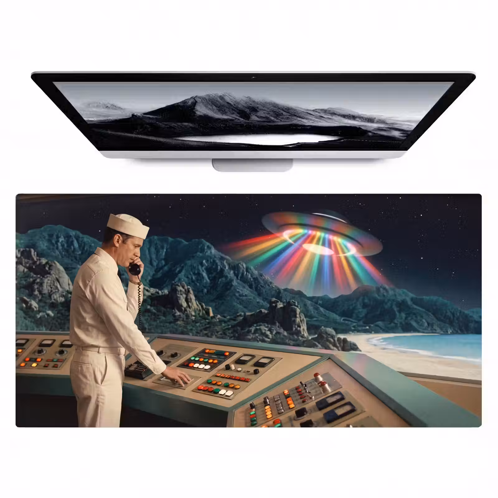 Bureau onderlegger - Man - Controlekamer - Strand — 1