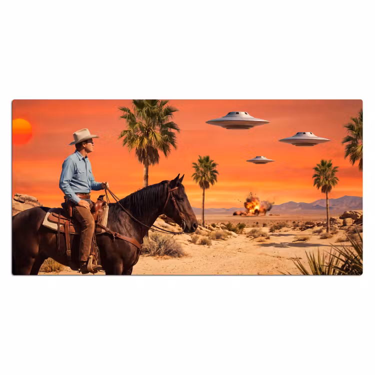 Bureau onderlegger - Cowboy - Paard - Woestijn — 2