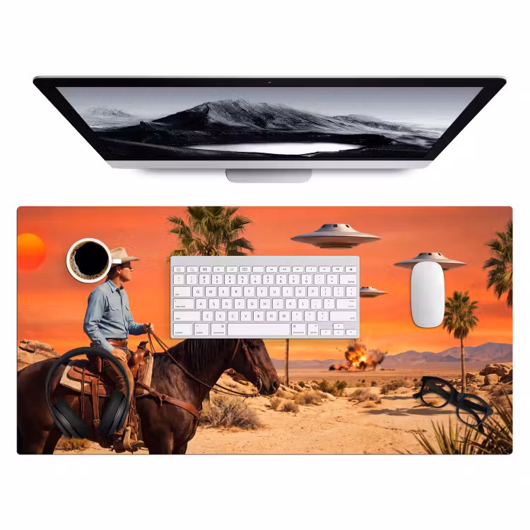 Bureau onderlegger - Cowboy - Paard - Woestijn — 4