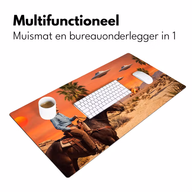 Bureau onderlegger - Cowboy - Paard - Woestijn — 7