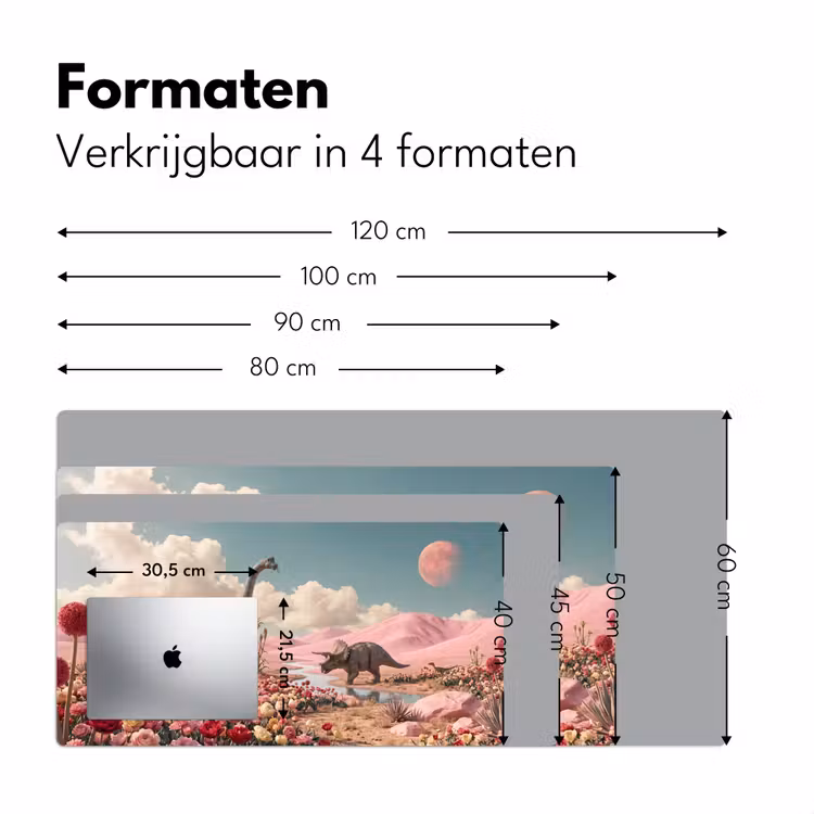 Bureau onderlegger - Dinosaurus - Roze - Landschap — 8
