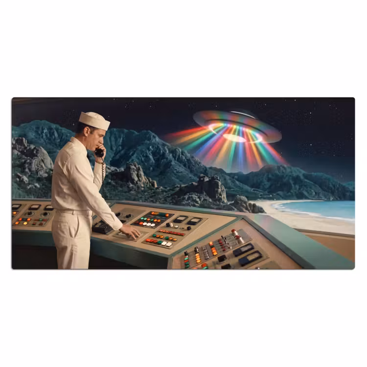 Bureau onderlegger - Man - Controlekamer - Strand — 2