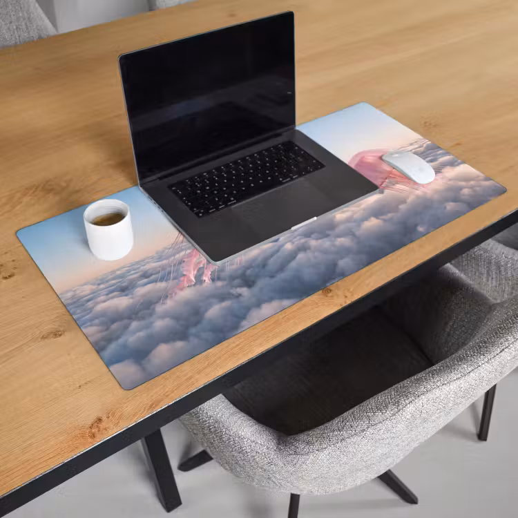 Bureau onderlegger - Roze dier - Wolken — 3
