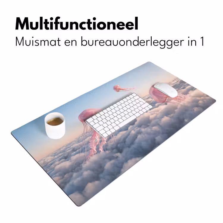 Bureau onderlegger - Roze dier - Wolken — 7