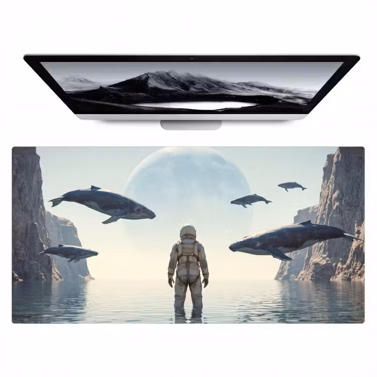Bureau onderlegger - Ruimtevaarder - Walvis - Fantasie — 1