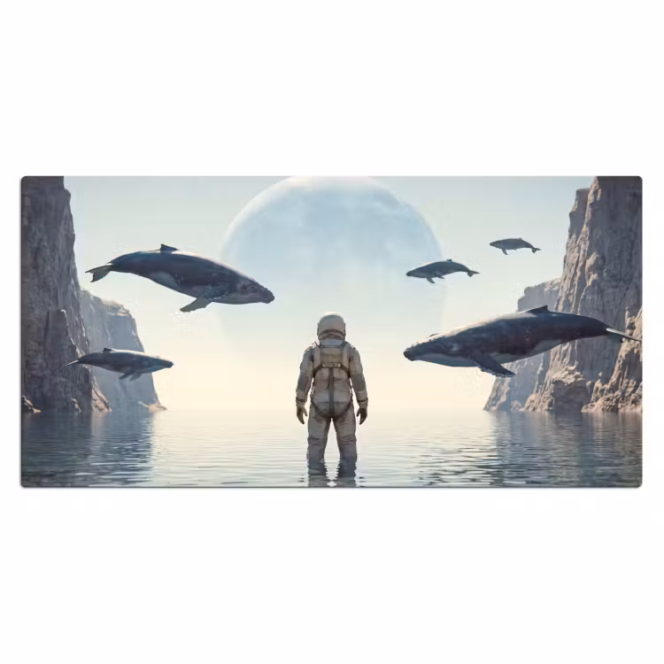 Bureau onderlegger - Ruimtevaarder - Walvis - Fantasie — 2