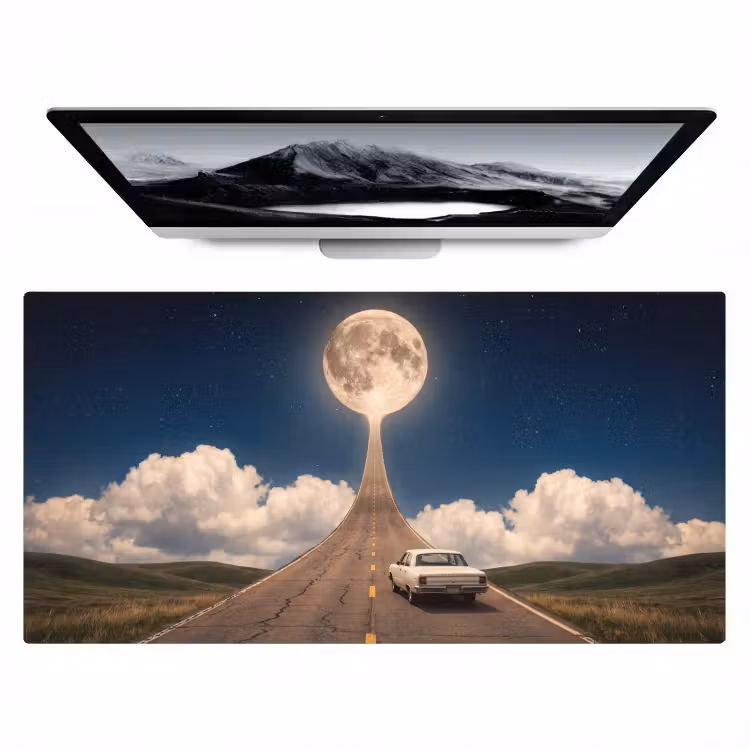 Bureau onderlegger - Weg - Maan - Nacht — 1