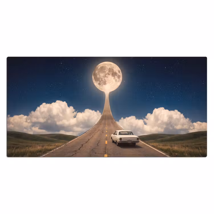 Bureau onderlegger - Weg - Maan - Nacht — 2